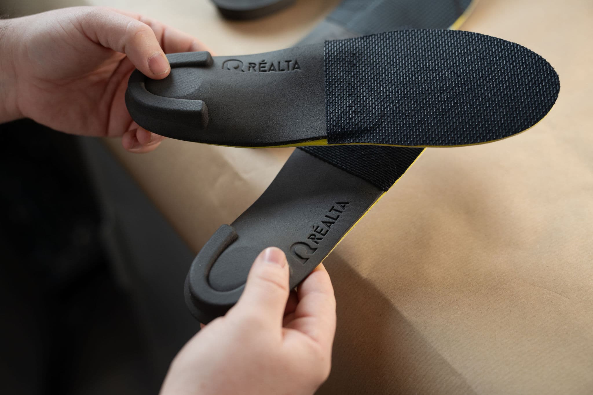 A finished full-length Réalta orthotic