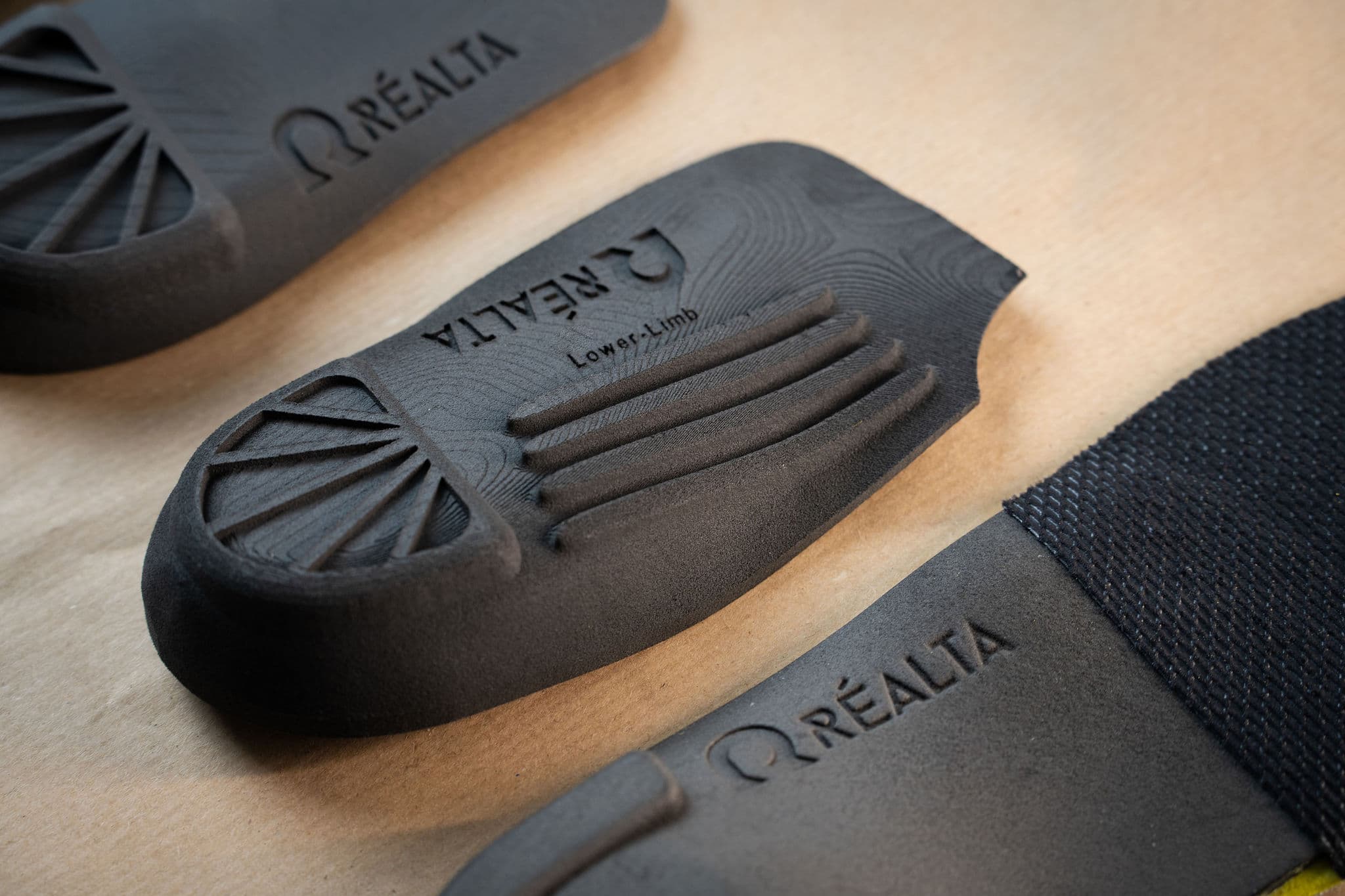 Réalta orthotics finished with a range of top covers